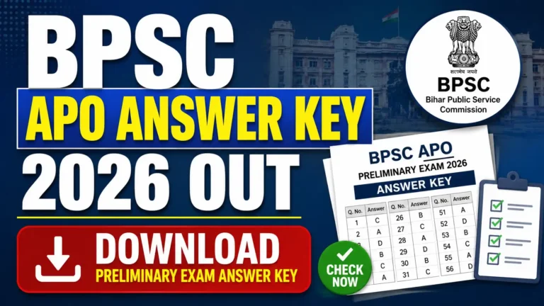 BPSC APO Answer Key 2026 Out, Download Preliminary Exam Answer Key
