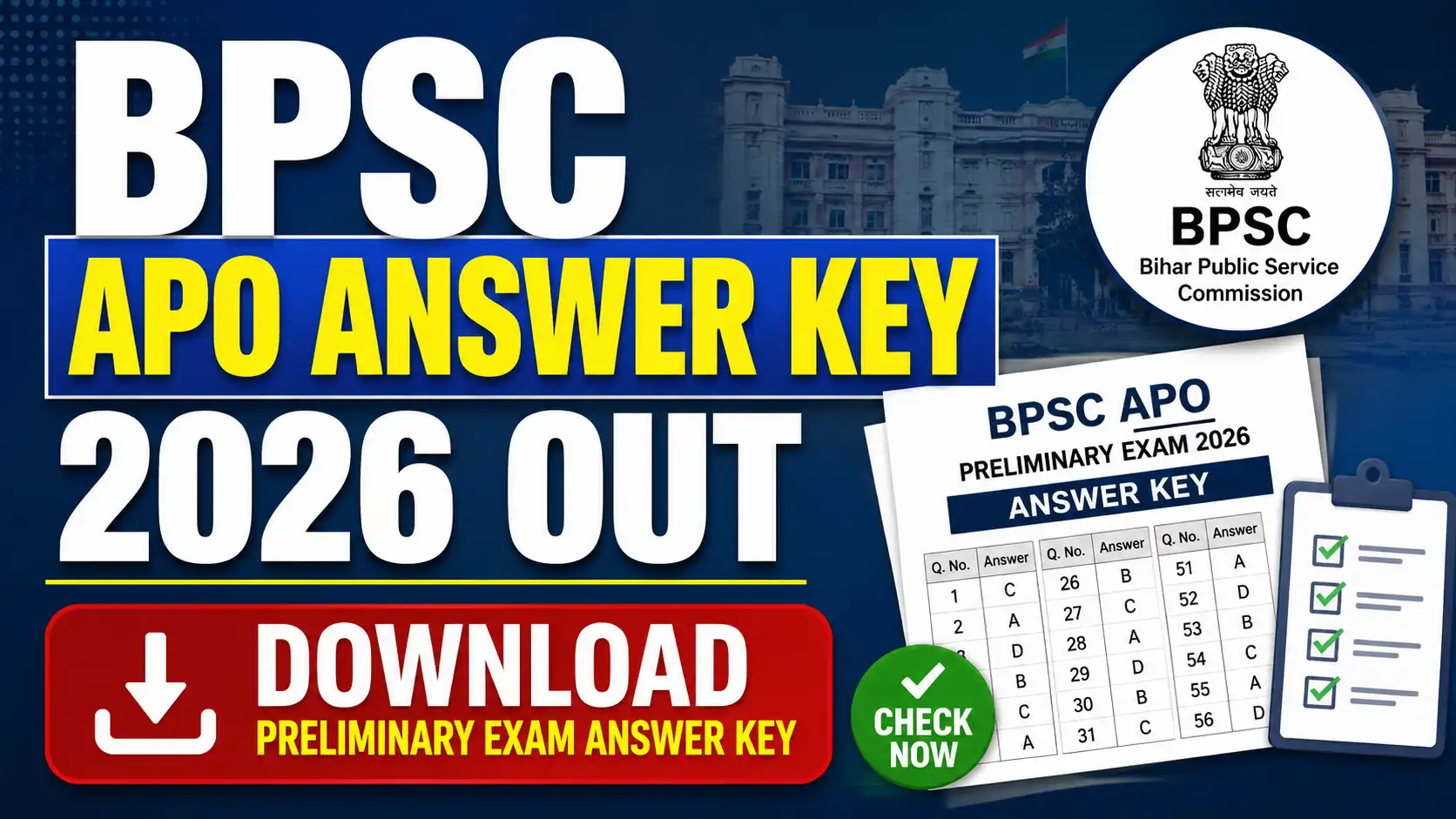 BPSC APO Answer Key 2026