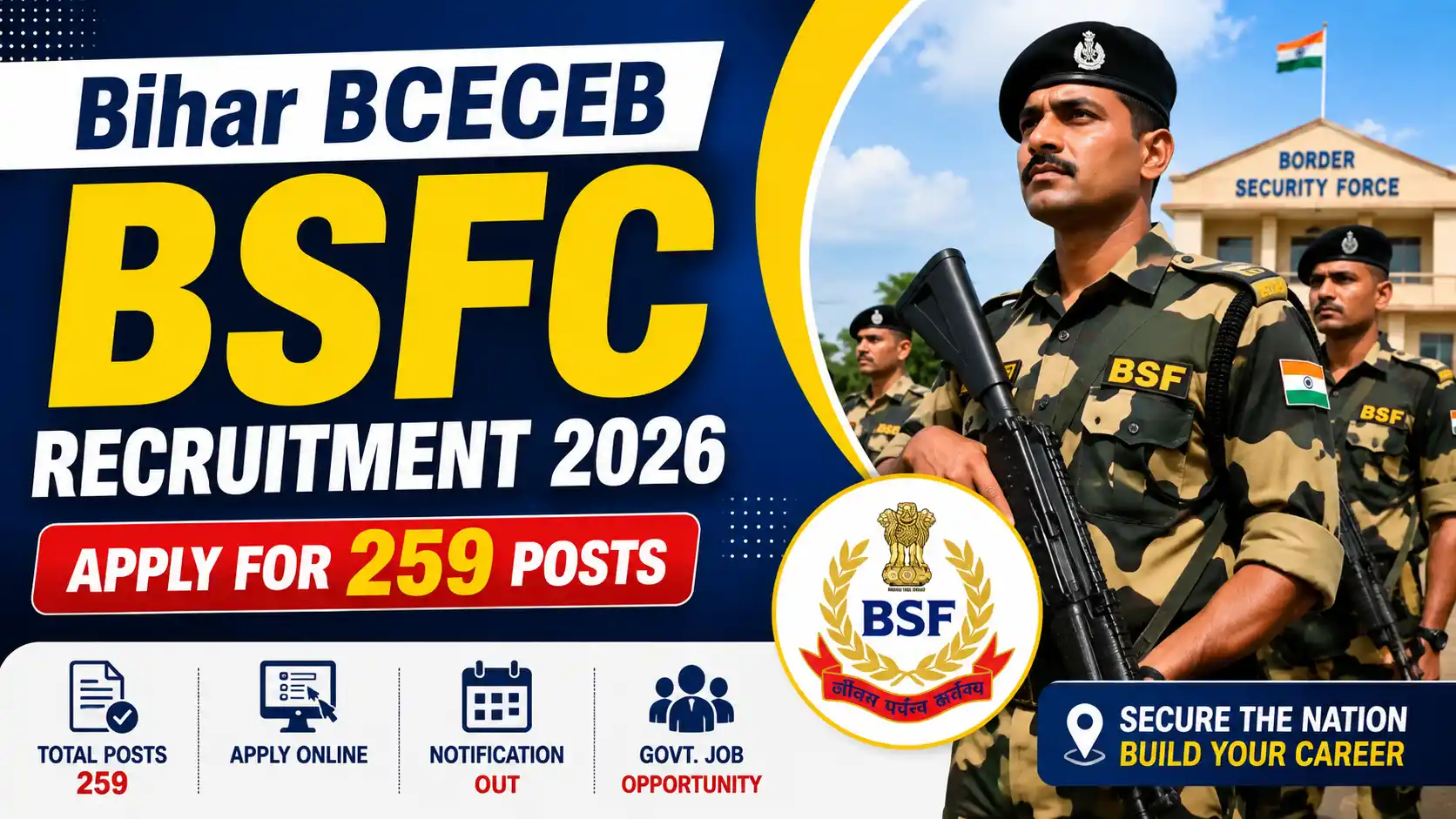 Bihar BCECEB BSFC Recruitment 2026 Apply for 259 Posts