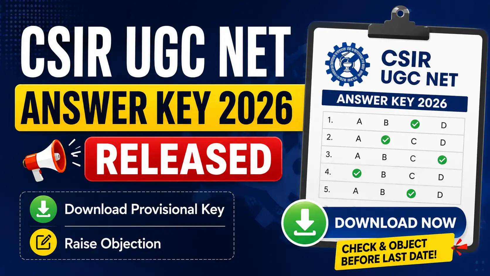 CSIR UGC NET Answer Key 2026