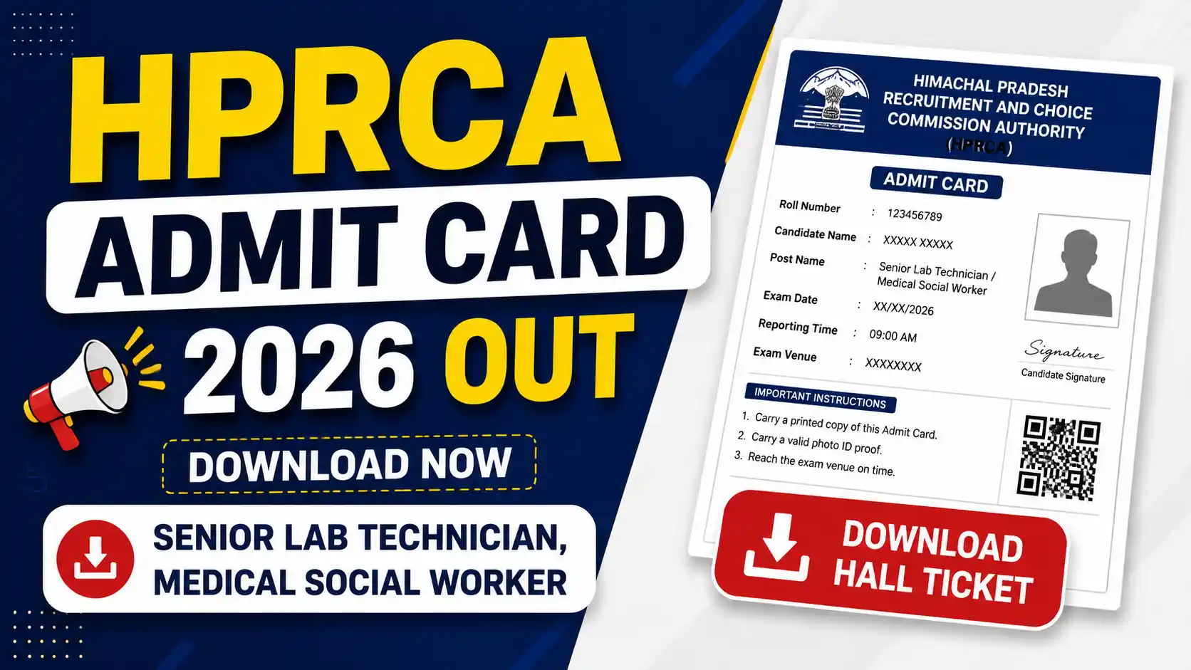 HPRCA Admit Card 2026 Out, Download Senior Lab Technician, Medical Social Worker Hall Ticket