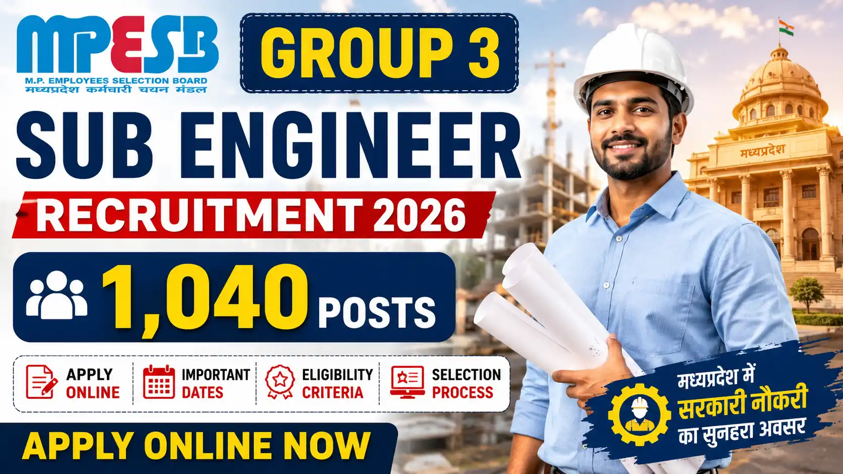MPESB Group 3 Sub Engineer Recruitment 2026