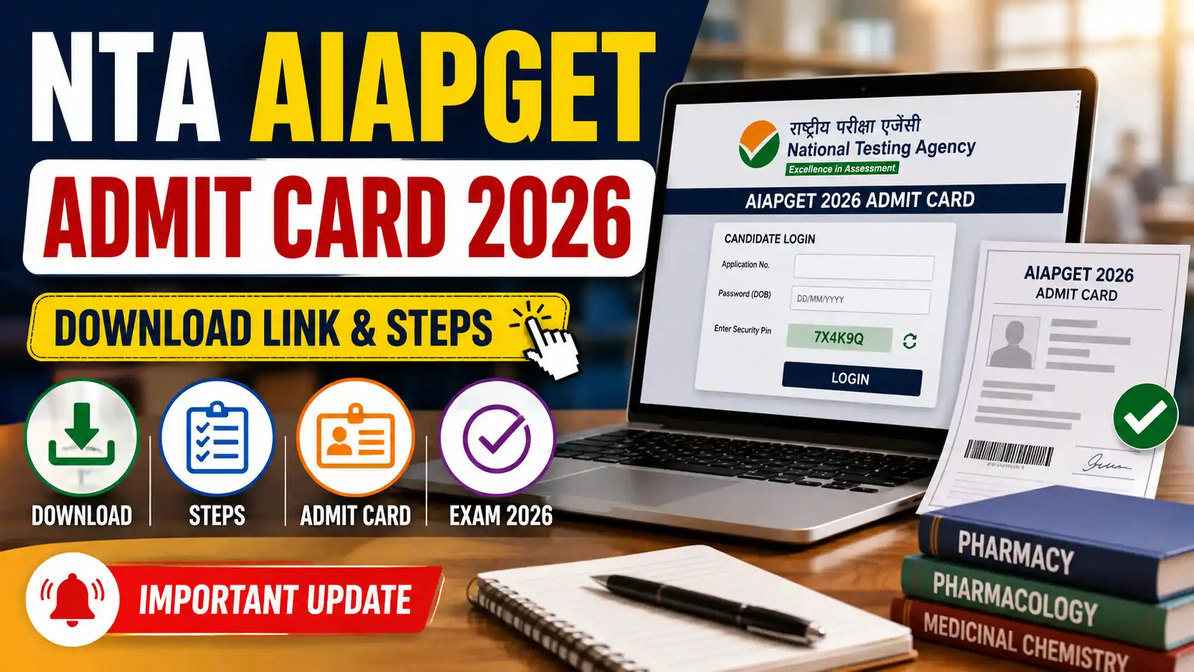 NTA AIAPGET Admit Card 2026 Download Link & Steps
