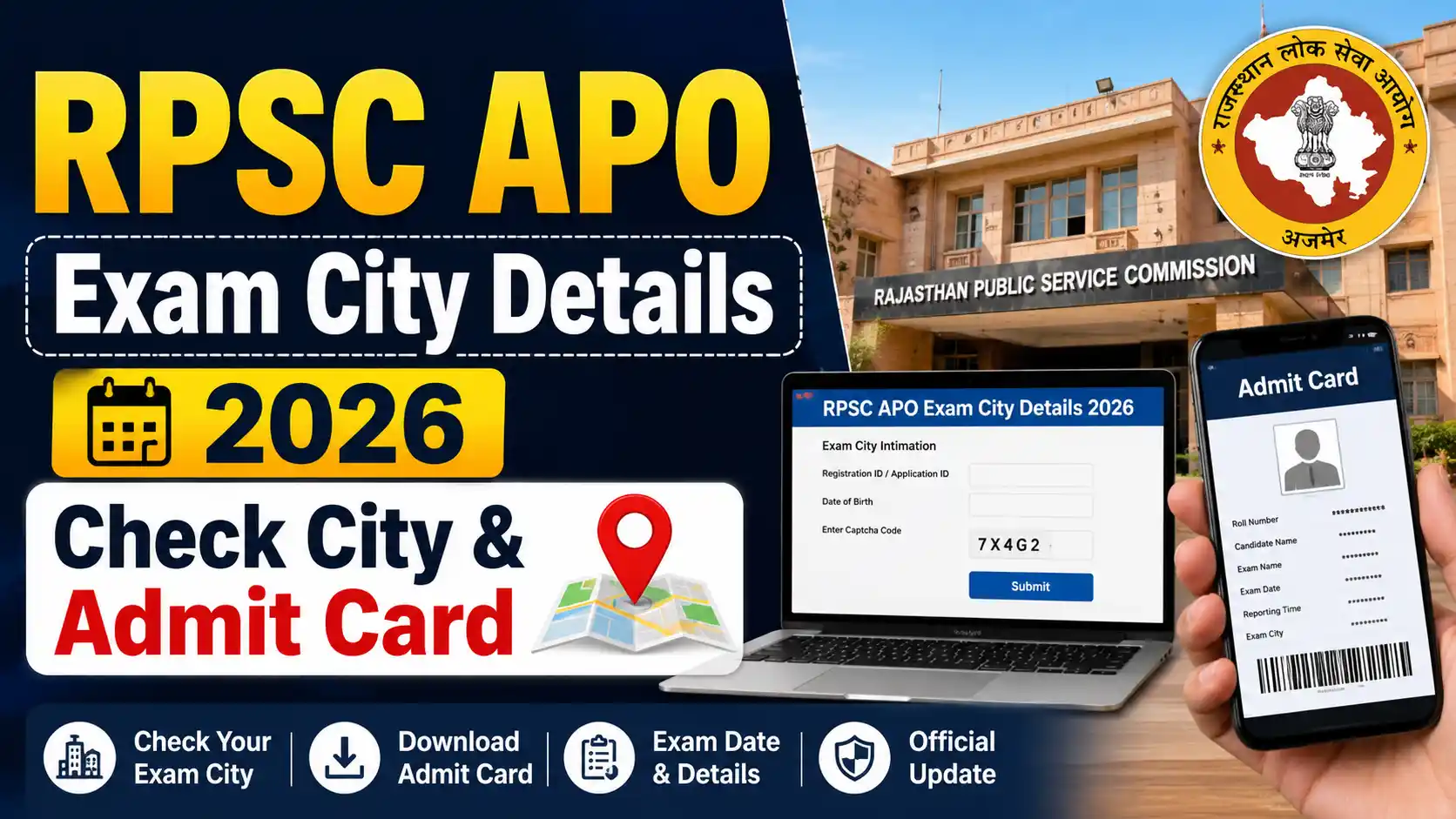 RPSC APO Exam City Details 2026 Check City & Admit Card