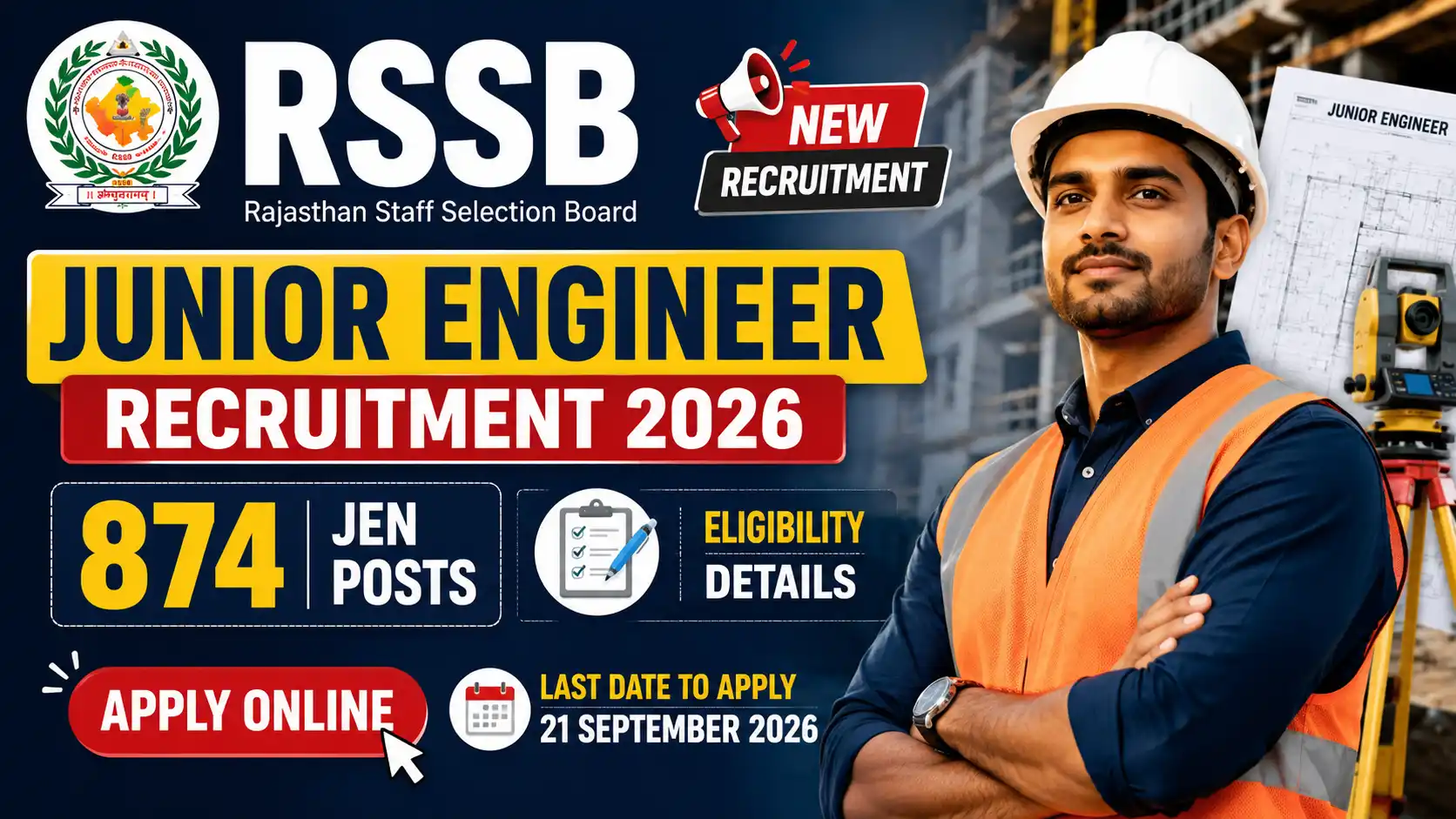 RSSB Junior Engineer Recruitment 2026