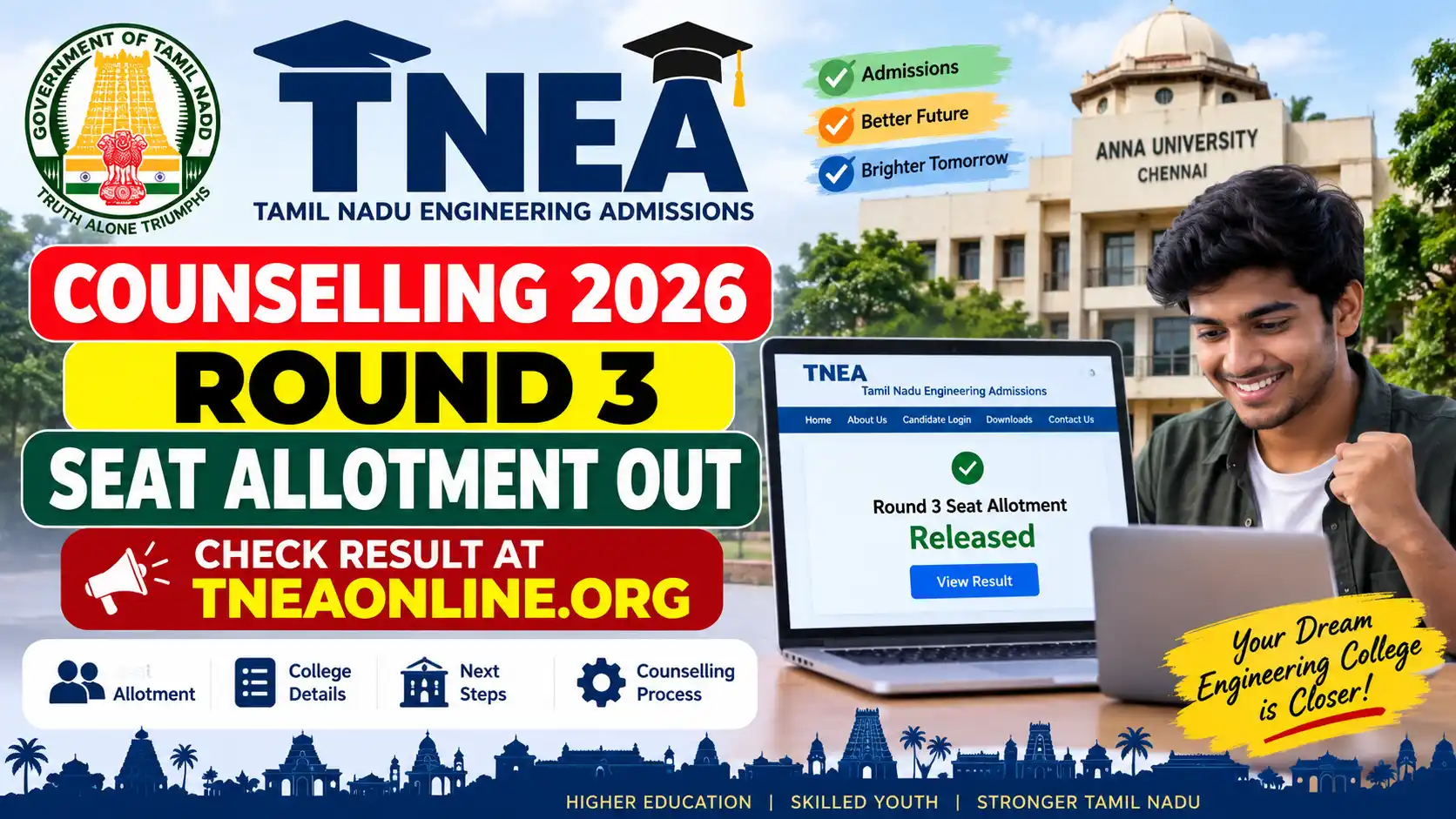 TNEA Round 3 Seat Allotment
