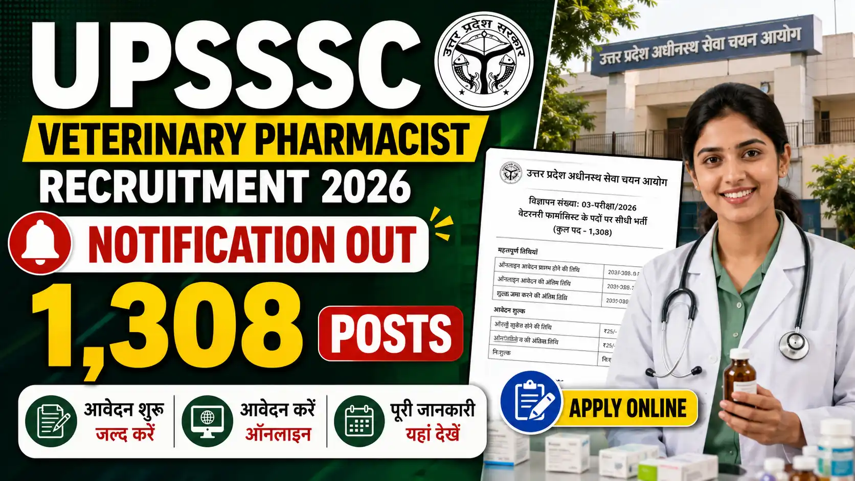 UPSSSC Veterinary Pharmacist Recruitment 2026