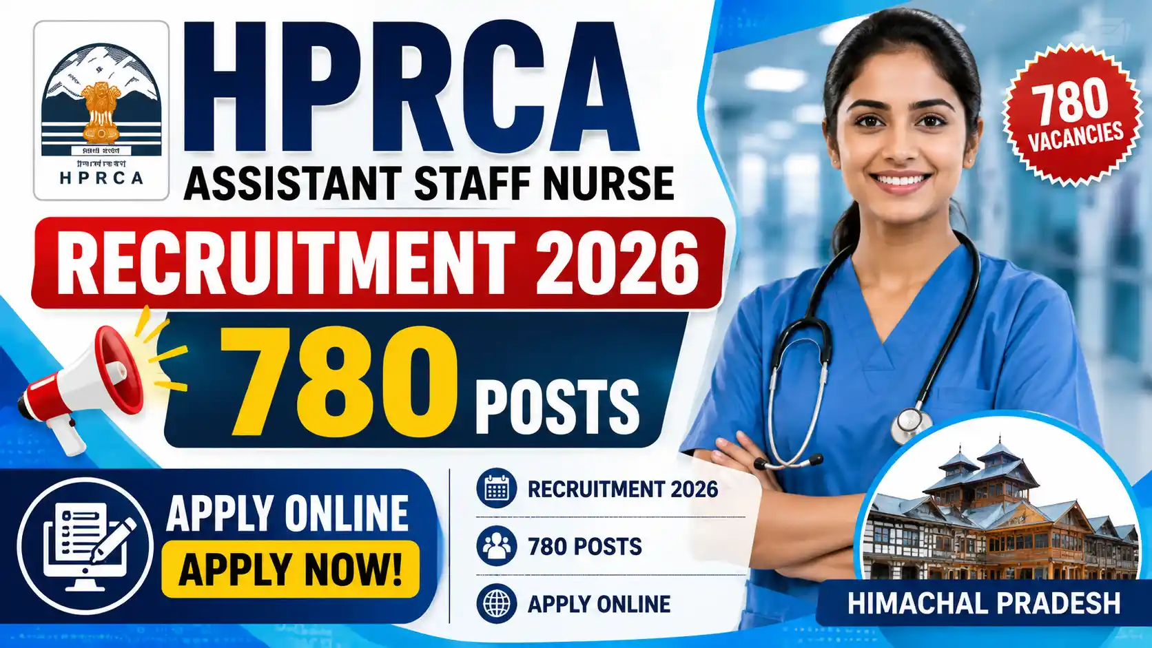 HPRCA Assistant Staff Nurse Recruitment 2026 Apply Online for 780 Posts