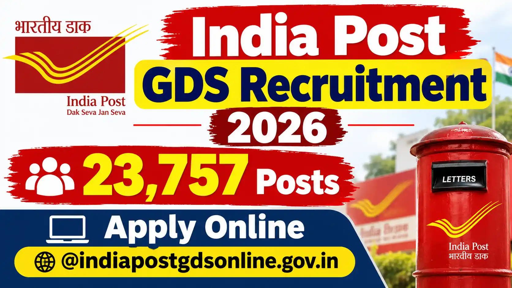 India Post GDS Recruitment 2026 23,757 Posts Apply Online