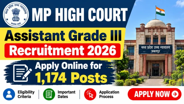 MP High Court Assistant Grade III Recruitment 2026: Apply Online for 1,174 Posts