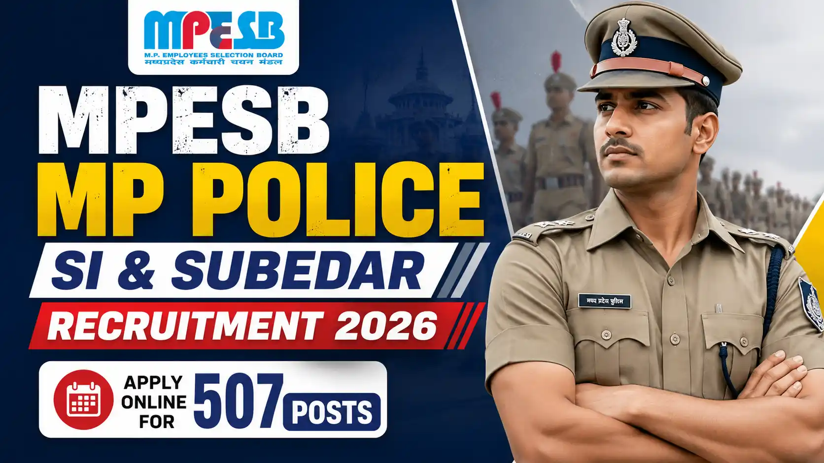 MPESB MP Police SI & Subedar Recruitment 2026 Apply Online for 507 Posts