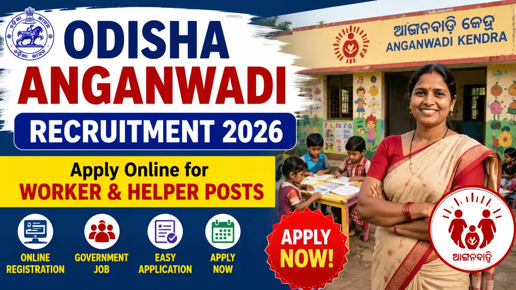 Odisha Anganwadi Recruitment 2026 Apply Online for Worker & Helper Posts