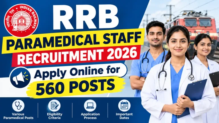 RRB Paramedical Staff Recruitment 2026: Apply Online for 560 Posts