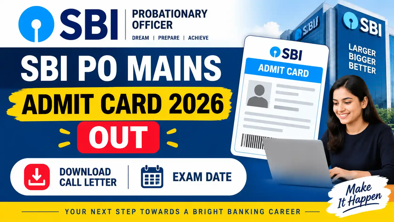 SBI PO Mains Admit Card 2026 Out Download Call Letter, Exam Date