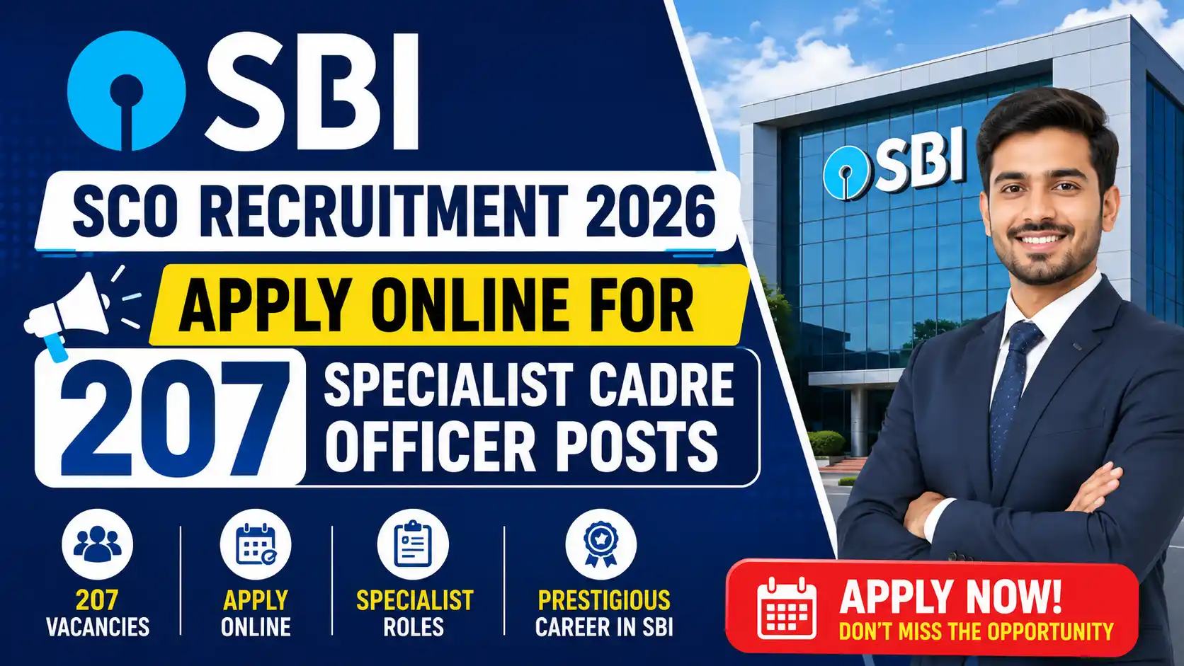 SBI SCO Recruitment 2026 Apply Online for 207 Specialist Cadre Officer Posts
