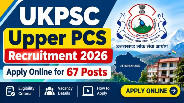 UKPSC Upper PCS Recruitment 2026: Apply Online for 67 Posts