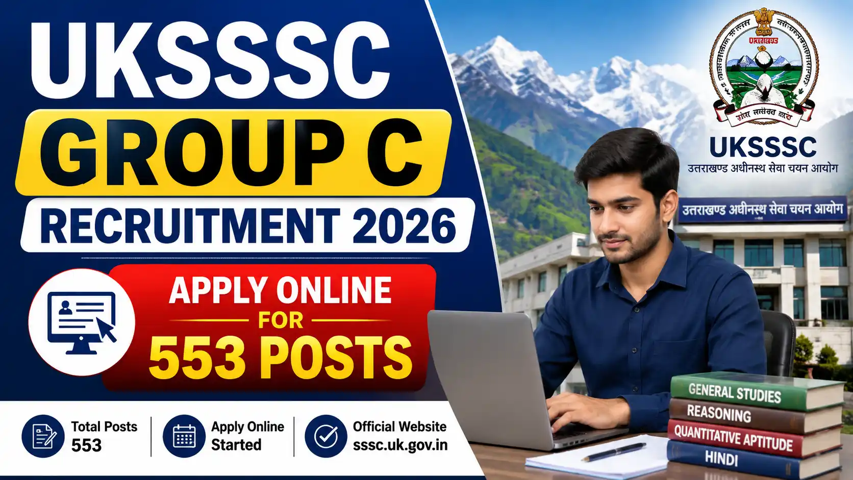 UKSSSC Group C Recruitment 2026 Apply Online for 553 Posts