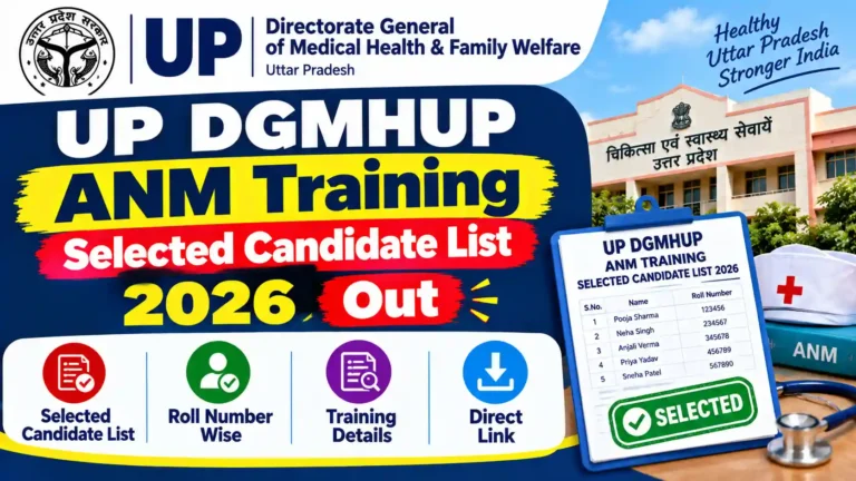 UP DGMHUP ANM Training Selected Candidate List 2026 Out: Check Selection List PDF