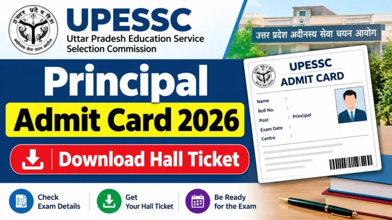 UPESSC Principal Admit Card 2026: Download Hall Ticket