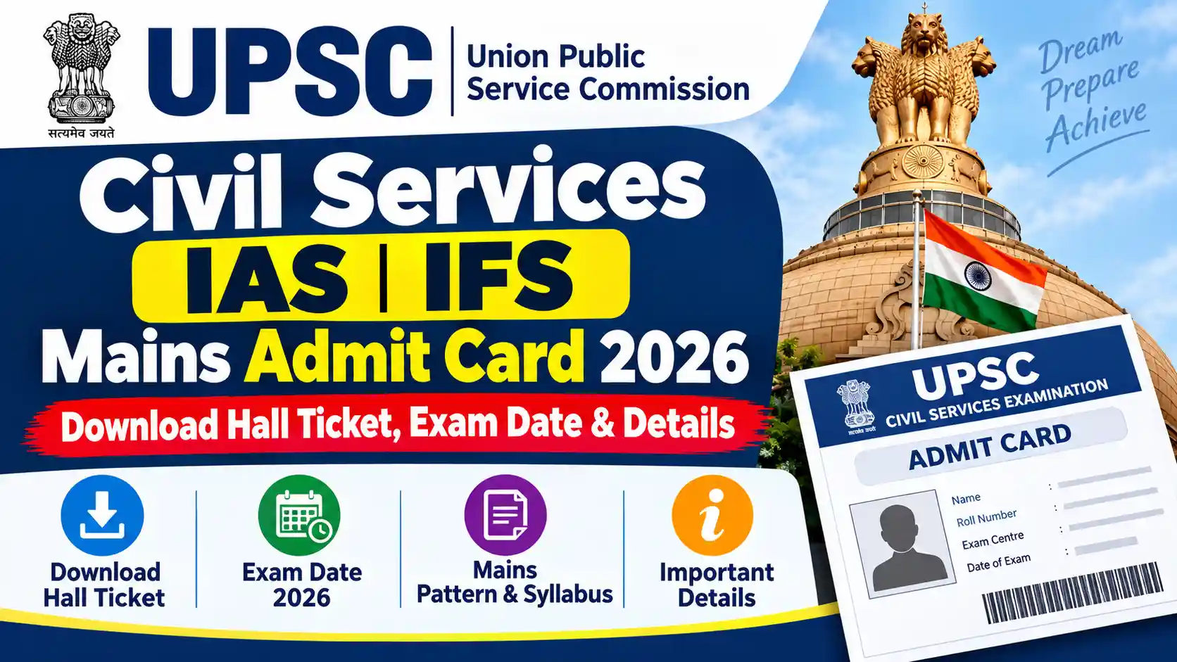 UPSC Civil Services IAS IFS Mains Admit Card 2026