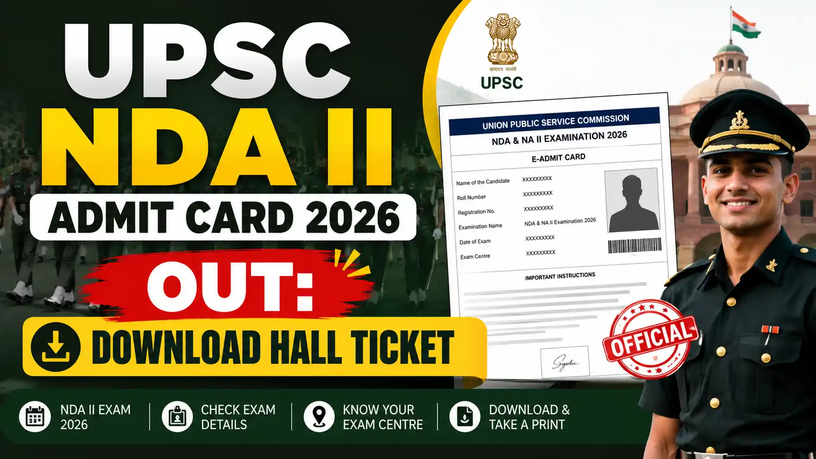 UPSC NDA II Admit Card 2026 Out Download Hall Ticket